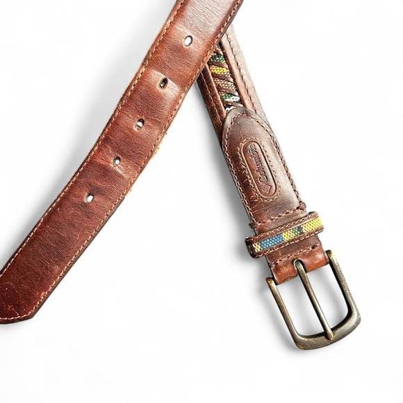 Columbia Baja Belt – Leather Canvas Aztec Southwest – Sz 42 - Picture 3 of 11